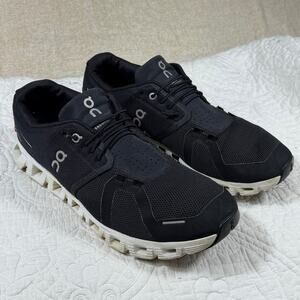 On Running Men's Black and White Cloud Sneakers